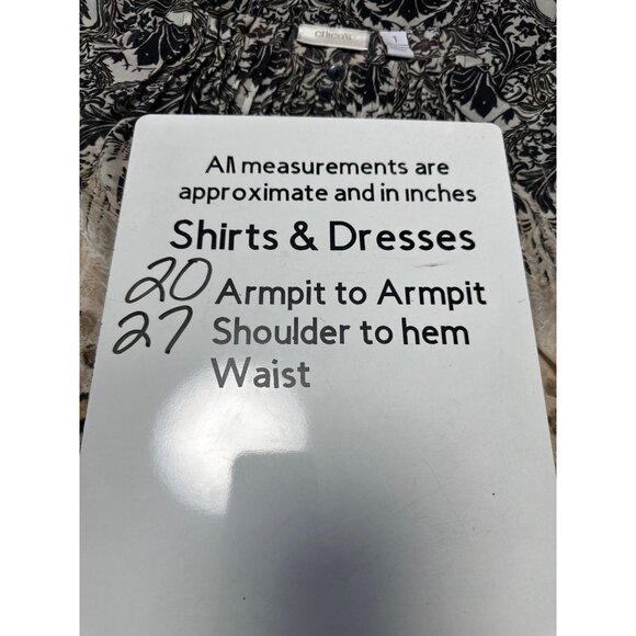 Chico's 3/4 Sleeve Round Neck with Pintuck Button Detail Semi Sheer Blouse Sz M - Picture 8 of 8